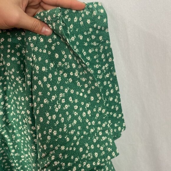 OAK + FORT Green White Floral Daisy Jumpsuit Evergreen Print - Size 0 - Picture 10 of 15